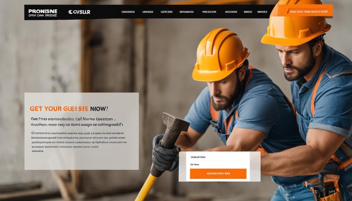 Construction website call-to-action